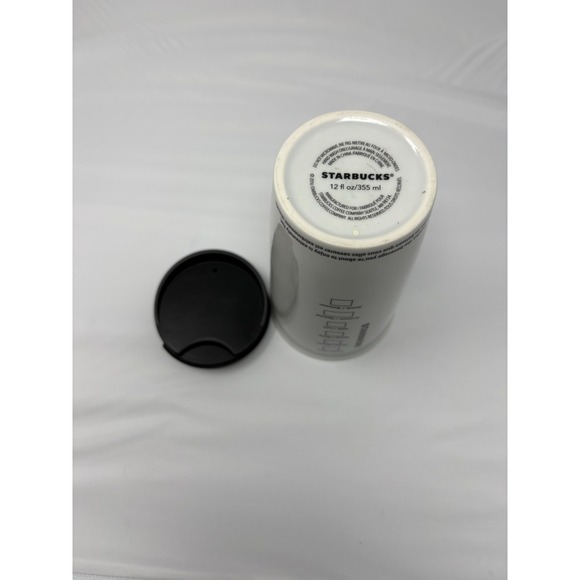 Starbucks 2006 Vtg Mug Tall White Ceramic Coffee Mug Green Mermaid Logo 12oz - Picture 5 of 5